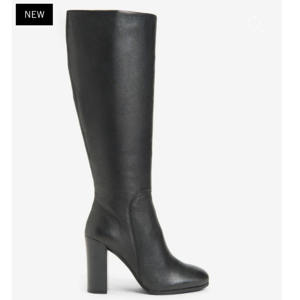 KENNETH COLE JUSTIN LEATHER HIGH HEELED KNEE-LENGTH BOOTS $239.00
